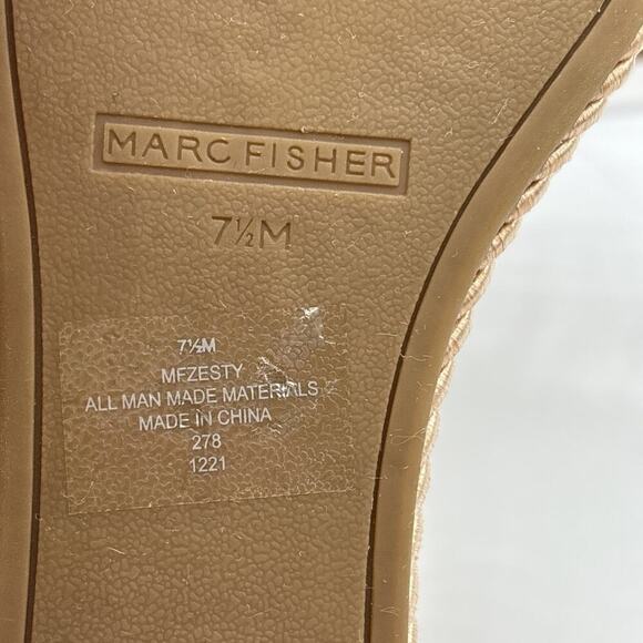 Marc Fisher Zesty Espadrille Wedge Sandal Open Toe Orange Size 7.5 buckle strap - Picture 7 of 9